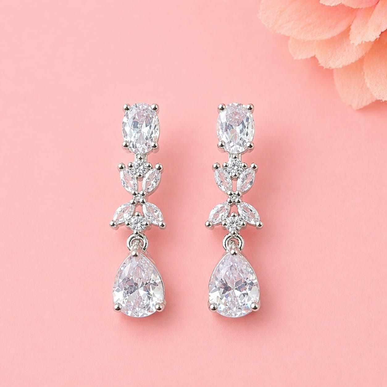 Elegant American Diamond Necklace Set with Earrings